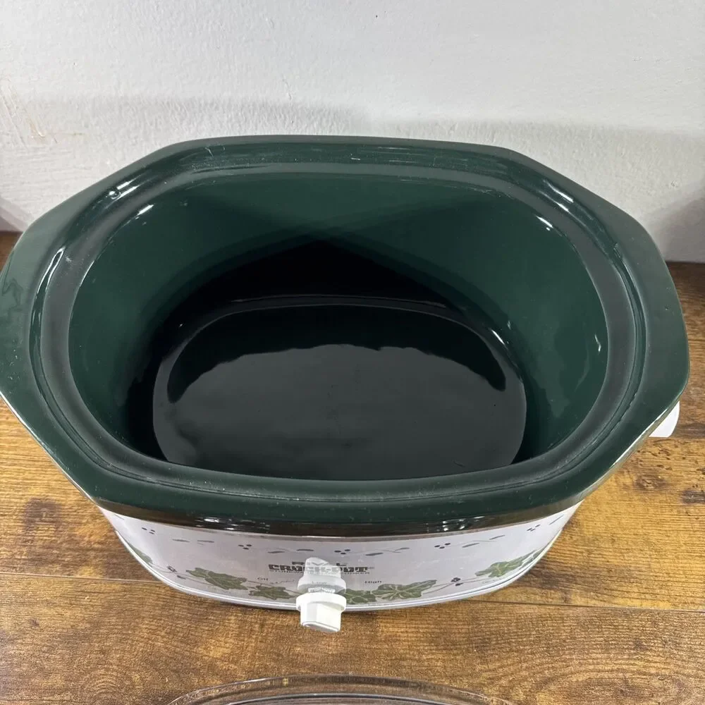 Rival Slow Cooker 4.5 qt Oval Crock-Pot Ivy & Grapes Green & White MODEL 3745